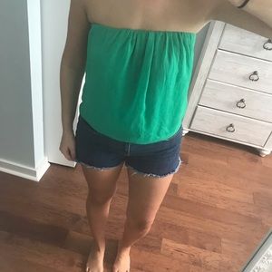 Bright green tube top
